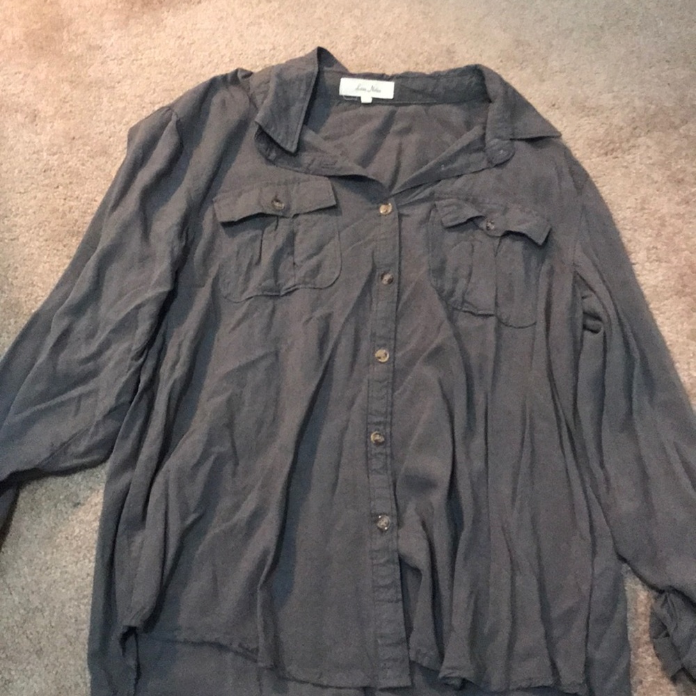 Olive green button up shirt